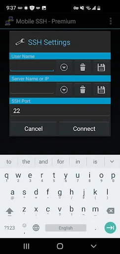 Mobile SSH Premium डाउनलोड करें – सुरक्षित SSH और RSA ऑथेंटिकेशन - Screenshot 8