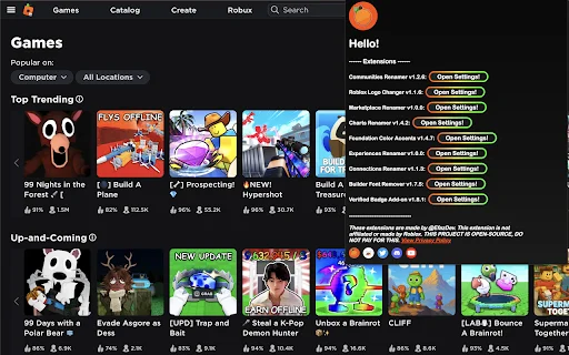 Efaz’s Roblox Extension डाउनलोड करें – Roblox कस्टमाइज़ करें - Screenshot 2