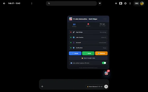 G-Labs Automation Auth Helper डाउनलोड करें – AI जनरेशन के लिए - Screenshot 1
