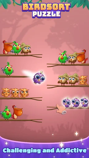 Bird Sort: Color Puzzle Master डाउनलोड करें – रंगीन पहेली गेम - Screenshot 2