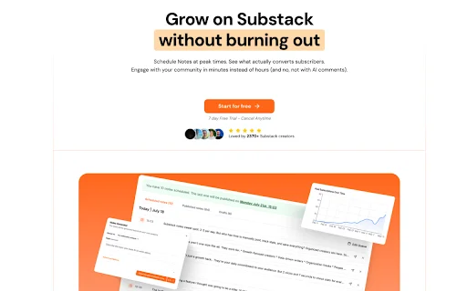 WriteStack डाउनलोड करें – Substack पोस्ट शेड्यूल करें और बढ़ाएं - Screenshot 1