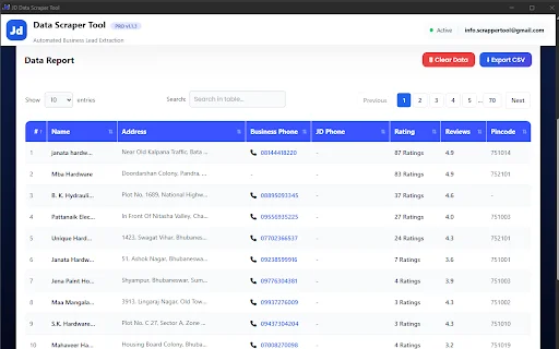 JD Data Scrapper Tool डाउनलोड करें – JustDial डेटा एक्सट्रैक्टर - Screenshot 1