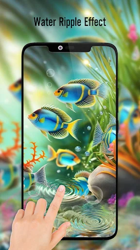 Fish On Screen 3D Wallpaper डाउनलोड करें – बेहतरीन लाइव वॉलपेपर - Screenshot 4