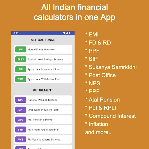 Financial Calculator India डाउनलोड करें – EMI, SIP और टैक्स कैलकुलेटर - Screenshot 2