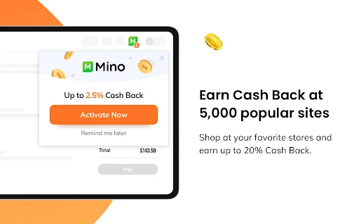 Mino: Automatic Coupons & Cash Back डाउनलोड करें – भारी बचत करें - Screenshot 4