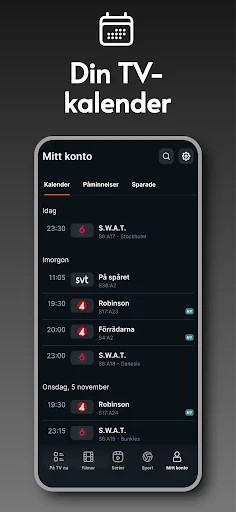 tv24.se: Svensk TV-guide डाउनलोड करें – पसंदीदा शो और रिमाइंडर - Screenshot 5
