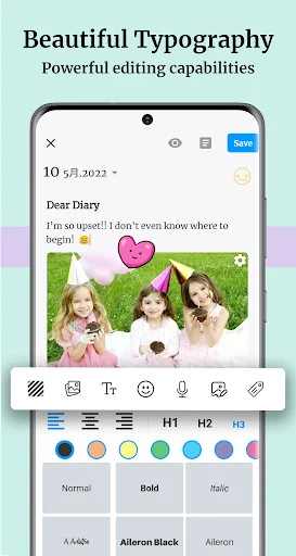 Diary Up: Locked Journal Notes डाउनलोड करें – सुरक्षित और निजी डायरी - Screenshot 2